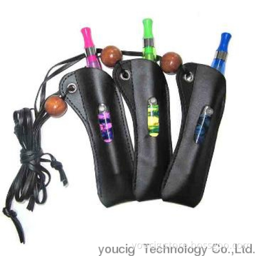 Cheap Black Leather Electronic Cigarette Lanyard Bag